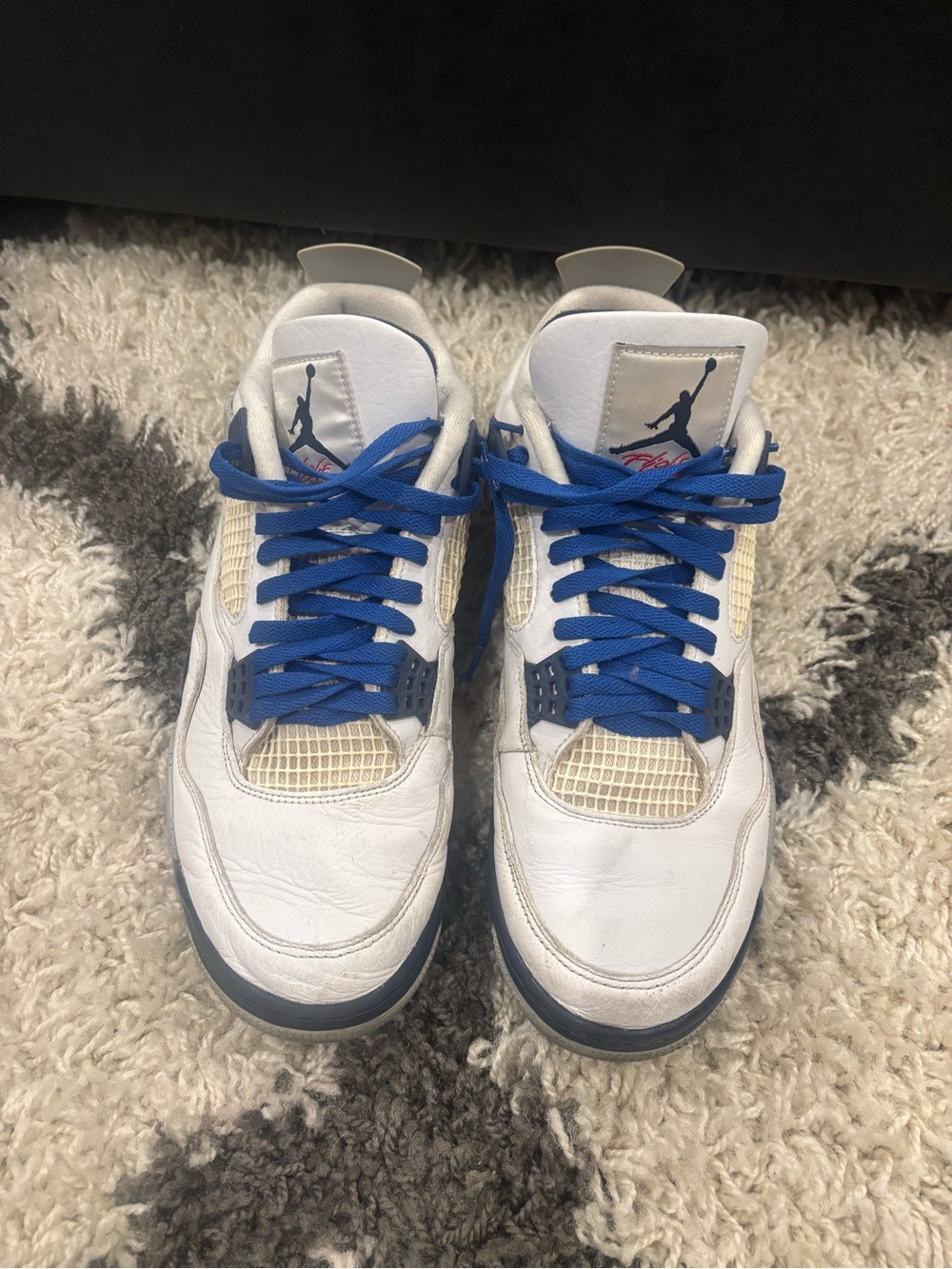Jordan White Sneakers with Blue Accent